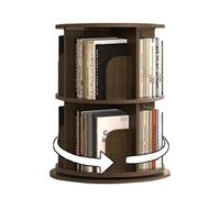 Bibliothèque rotative à 360° - Étagère de rangement étroite à 2 niveaux pour la maison et le bureau - Petite étagère d'angle pour espaces limités
