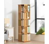 Bibliothèque rotative à 360° | Étagère de rangement polyvalente à 5/6 niveaux pour la maison, le bureau et le salon | Étagère élégante pour livres, décoration et organiseurs