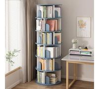 Bibliothèque rotative à 360° - Étagère décorative multifonction pour la maison et le bureau, organiseur de rangement vertical, design bleu élégant, 45 x 191 cm