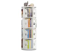 Bibliothèque rotative à 360° pour enfants et adultes, 2 à 5 niveaux, étagère de rangement peu encombrante, affichage de livres élégant, avec 50 x 128 cm