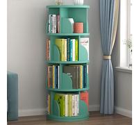 Bibliothèque rotative à 360° pour enfants et adultes - 3/4/5 niveaux - Étagère d'angle en bois - Idéale pour la chambre à coucher, le salon, les petits espaces, pour exposer et ranger des livres avec