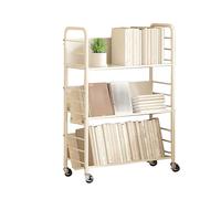 Bibliothèque Rotative À 360 Rangement Livre Enfant a Roulette, Conception Antichute, Forte Capacité Portante, Bibliothèques pour Salon pour Enfants et Adultes(69.3 * 31 * 108.2cm)