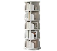 Bibliothèque rotative à 5 étagères en Bois Massif, Support de Rangement Multicouche Simple pour la Maison, espacement Plus Important pour Les Articles de Grande capacité, Convient au Salon, à la Cham