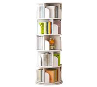 Bibliothèque rotative à 5 niveaux à 360° - Étagère d'angle pivotante - Étagère de rangement ouverte pour la maison, le bureau, le salon, la chambre à coucher