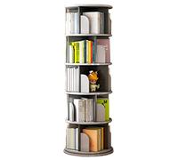 Bibliothèque rotative à 5 niveaux à 360° - Étagère d'angle pivotante - Étagère de rangement ouverte pour la maison, le bureau, le salon, la chambre à coucher