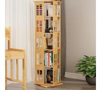 Bibliothèque rotative à 5 niveaux en bambou - Tour d'angle de 164 cm de haut, bibliothèque fine sur pied pour la maison et le magasin, parfaite pour les librairies et les bibliothèques