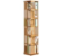 Bibliothèque rotative à 6 étages en bambou pour chambre à coucher et salon Meuble de rangement d'angle et jouets A6
