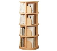 Bibliothèque rotative à 6 niveaux en bois massif pour adulte - Économie d'espace - Base épaisse polie lisse et sûre - Durable (129 x 46 cm)
