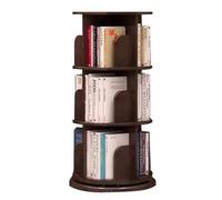 Bibliothèque rotative à 6 niveaux - Marron - Rotation à 360° - Pour salon et chambre à coucher - Rond et élégant - 50 x 97 cm