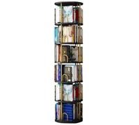 Bibliothèque rotative à 6 niveaux - Tour d'affichage à 360° - Pour chambre à coucher, salle d'étude, salon - Empilable - Design rotatif - Noir
