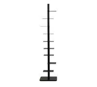 Bibliothèque rotative à 9 niveaux, tour verticale pour petits espaces, colonne vertébrale en métal avec rotation à 360°, bibliothèque moderne et fine pour salon, chambre à coucher, bureau (noir)