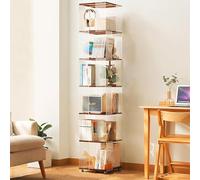 Bibliothèque rotative à roulettes en acrylique à 360° - Collection Curio - Rangement pour petits espaces - Vitrine avec mobilité