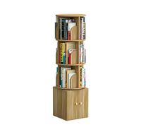 Bibliothèque rotative avec armoire, étagère à 360 degrés, simple ménage, gain de place, atterrissage étudiant, bibliothèque créative, bibliothèques de livres (couleur : blanc, taille : 2 niveaux