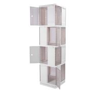 Bibliothèque Rotative, Bibliothèque Peu Encombrante avec Porte Magnétique Transparente, Support de Rangement Haut pour Chambre à Coucher, Salon, Salle de Jeux, Convient aux (4