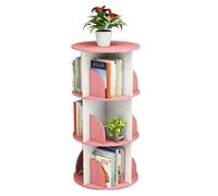 Bibliothèque rotative Bibliothèques multicouches bibliothèque sur pied en bois bibliothèque à 3 niveaux/4 niveaux étagère rotative à 360 ° pour étagère à livres de bureau à domicile coin étude