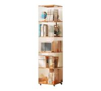 Bibliothèque rotative en Acrylique à 5/6 Niveaux, bibliothèque sur Pied à 360 degrés avec étagère de Rangement à roulettes pour salles d'étude, Bureaux, salles de Classe