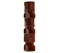 Bibliothèque rotative en Bois Massif à 6 étagères Étagère de Rangement Simple sur Pied Étagère de Grande capacité Sûre et Durable