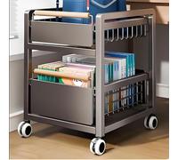 Bibliothèque rotative en métal - Bibliothèque tournante peu encombrante pour bureaux, salles d'étude, salons, chambres, balcons et bureaux - Solution de rangement élégante