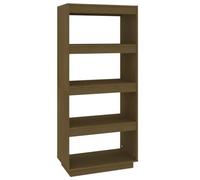Bibliothèque Rotative en Pin Massif, étagère Ouverte, Organisateur de Rangement Autoportant pour Livres, Magazines, Décoration, Finition en Bois Naturel pour Salon, Chambr (Brun Miel #32)