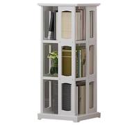Bibliothèque rotative Étagère de Sol Bibliothèque en Bois Massif Étagère de Rangement Mobile for Salon Beaucoup d'espace de Rangement for Un Rangement Facile(White,100.6 * 36cm)