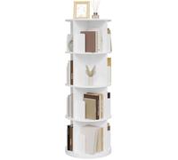 Bibliothèque Rotative - EUGAD Étagère Rangement pivotante - 4 Niveaux 16 Compartiments- Blanc