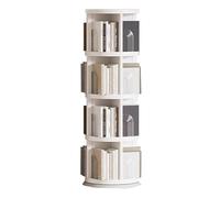 Bibliothèque Rotative Matière Plastique, Structure À Tenons et Mortaises, Faible Encombrement, Bibliothèques pour Salon pour La Maison, La Chambre, Le Salon(43 * 43 * 131cm)