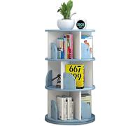 Bibliothèque rotative moderne bleue et blanche pour enfants et étudiants, stable et durable, démontable pour le salon