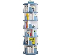Bibliothèque rotative moderne pour enfants et étudiants Bibliothèque bleue et blanche avec fonction de démontage Matériau épais pour une charge stable