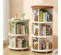 Bibliothèque rotative pour Enfants, bibliothèque tournante à 360 degrés avec roulettes, Petite bibliothèque d'angle en Plastique, Tour de bibliothèque rotative sur Pied pour Chambre à Coucher, Salon