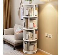 Bibliothèque rotative ronde en bois avec serre-livres, présentoir de sol à 3 niveaux pour la maison, le bureau et l'étude, solution de rangement élégante