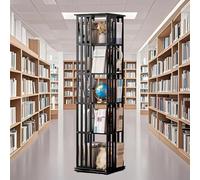 Bibliothèque Rotative, Tour De Bibliothèques Rotatives À Affichage À 360°, Étagère De Rangement Sur Pied, Bibliothèque D'angle Pivotante Pour Bureau, Chambre À Coucher, Bibliothèque(Black,5 Tier)