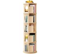 Bibliothèque Rotative Tout en Bois Massif Bibliothèque De Sol en Dentelle à 360 ° Petite Bibliothèque D’Angle pour Espace étroit Adaptée à La Chambre à Coucher Salon, 43 * 190cm