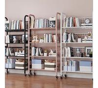 Bibliothèque roulante avec roues à 360 degrés pour l'organisation et le rangement de la maison, design multifonction pour une utilisation polyvalente