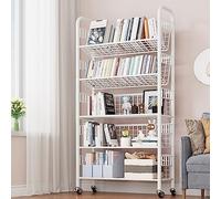 Bibliothèque roulante avec roues à 360 degrés pour l'organisation et le rangement de la maison, design multifonction pour une utilisation polyvalente