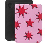 Bibliothèque Selencia Vivid pour Kobo Clara Colour / Clara BW - Etoiles Rouge Rubis Rose Clair