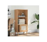 vidaXL Bibliothèque SENJA, aspect de rotin marron, bois massif de pin