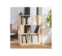 Bibliothèque/Séparateur de Pièce Etagère à Livres Meuble de Rangement Cloison de Séparation Salon Intérieur 80x25x101 cm Pin Solide