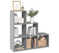 Bibliothèque, séparateur de pièce, à 3 étages, en matériau dérivé du bois, 99 x 29 x 99 cm, avec 6 compartiments, organisateur cube, polyvalent, pour salon et bureau