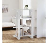 Bibliothèque/Séparateur de Pièce Etagère à Livres Meuble de Rangement Paravent Cloison de Séparation Diviseur Salon Blanc 100x30x123,5 cm