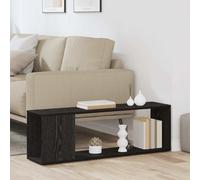 Meuble TV mural moderne - vidaXL - 100x24x63 cm - Noir - Bois d'ingénierie - Étagères intégrées - Design minimaliste