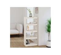 Bibliothèque/Séparateur de pièce Blanc 60x30x135,5cm Pin massif808169