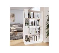 vidaXL Bibliothèque 80x25x132 cm Pin massif Blanc Design contemporain