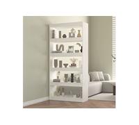 vidaXL Bibliothèque-séparateur de pièce 80x30x167,4 cm Pin solide Blanc