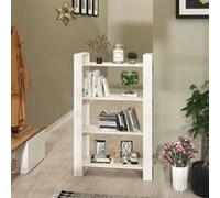 Vidaxl Bibliothèque/Séparateur De Pièce Blanc 80x35x125 Cm Pin Solide Blanc