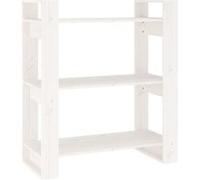 Bibliothèque/Séparateur de pièce Blanc 80x35x91 cm Pin solide