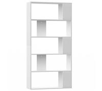 vidaXL Bibliothèque/Séparateur de pièce – Étagère à livres moderne, blanc, bois d'ingénierie