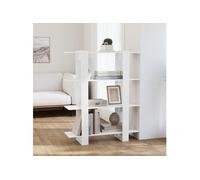Bibliothèque/Séparateur de pièce Blanc brillant 100x30x123,5 cm811544