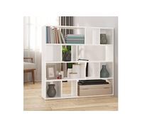 Vidaxl Bibliothèque/Séparateur De Pièce Blanc Brillant 105x24x102 Cm Blanc