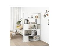 vidaXL Bibliothèque séparateur de pièce Blanc Brillant Bois ingénierie, cloison de séparation, séparateur, écran de confidentialité