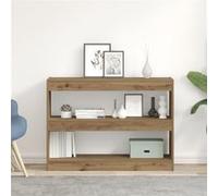 vidaXL Bibliothèque séparateur de pièce Chêne artisanal 100x30x72 cm 3 étagères finition mate